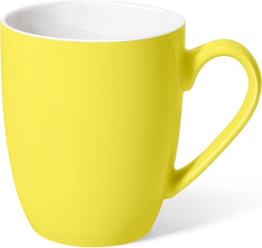 Urbanstrive 16 oz Large Coffee Mug with Handle Tea Cup Novelty Coffee Cup Idea Gift for Men Women Office Work (Yellow)
