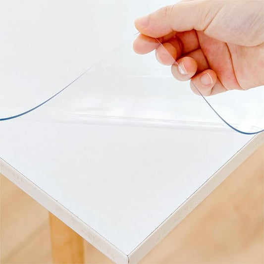 40 x 62 Inch Clear Table Cover Protector, Clear Table Protector for Dining Room Table, 1.5mm Plastic Table Cover, Waterproof Table Pad for Kitchen, Office