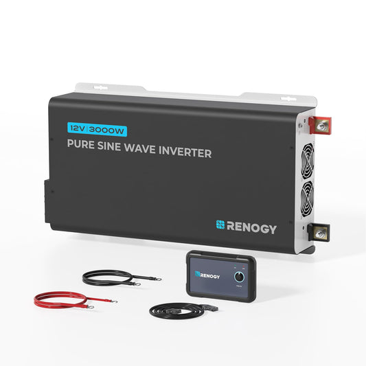 3000W Pure Sine Wave Inverter, Car Power Inverter 12V to 120V Converter for Solar, RV, Truck, Camping, Home, Built-in UPS Transfer Switch & Bluetooth, 92% Conversion Efficiency, 6000W Peak Power