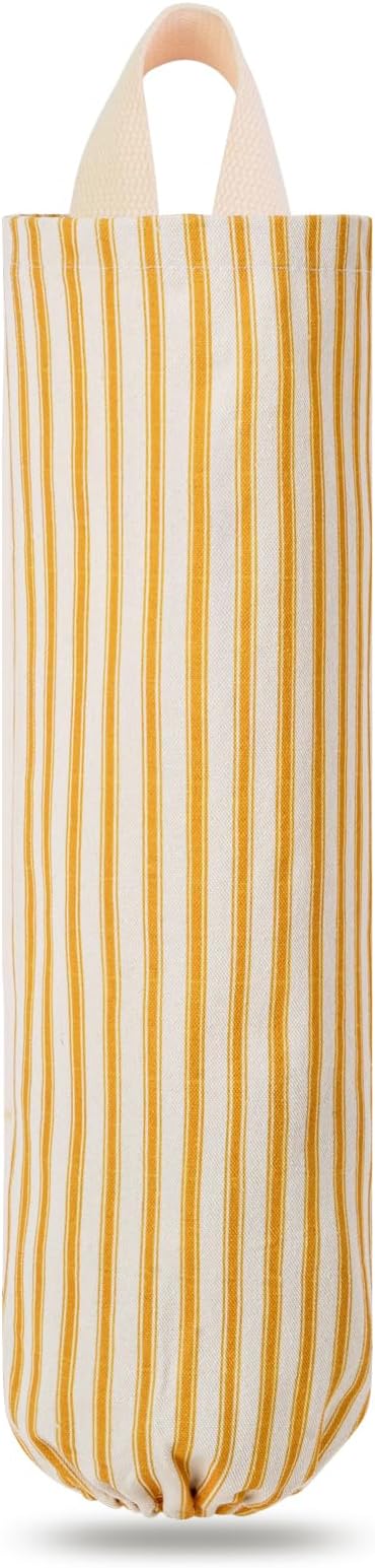 TOGETRUE Plastic Bag Holder, Wall Mount Grocery Bag Holder, Reusable Trash Bags Organizer for Home Kitchen Pantry Decor (Yellow)