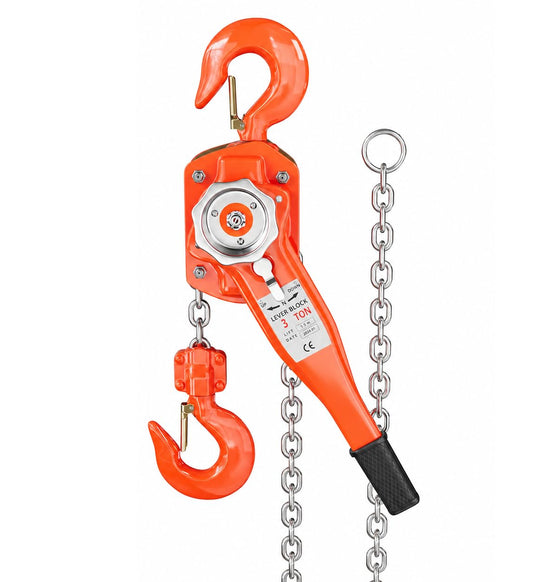 3 Ton (6600 LBS) Manual Lever Chain Hoist, 20 ft Heavy Duty G80 Galvanized Steel Come Along with Double-Pawl Brake & 360° Rotating Hooks for Garage Warehouse Construction Factory