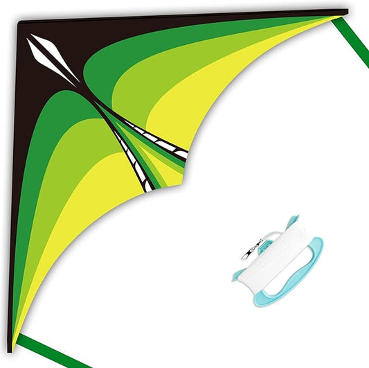 Large Delta Kite for Kids & Adults - Easy to Fly Outdoor Kites for Kids Ages 8-10, Perfect for Beach & Family Activities, Includes Line & Handle