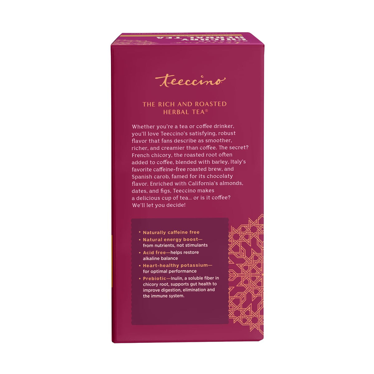 Teeccino English Toffee Herbal Tea - 25 Tea Bags - Rich & Roasted Herbal Tea That’s Caffeine Free & Prebiotic For Natural Energy & Good Digestion, 3 X More Herbs In Each Tea Bag