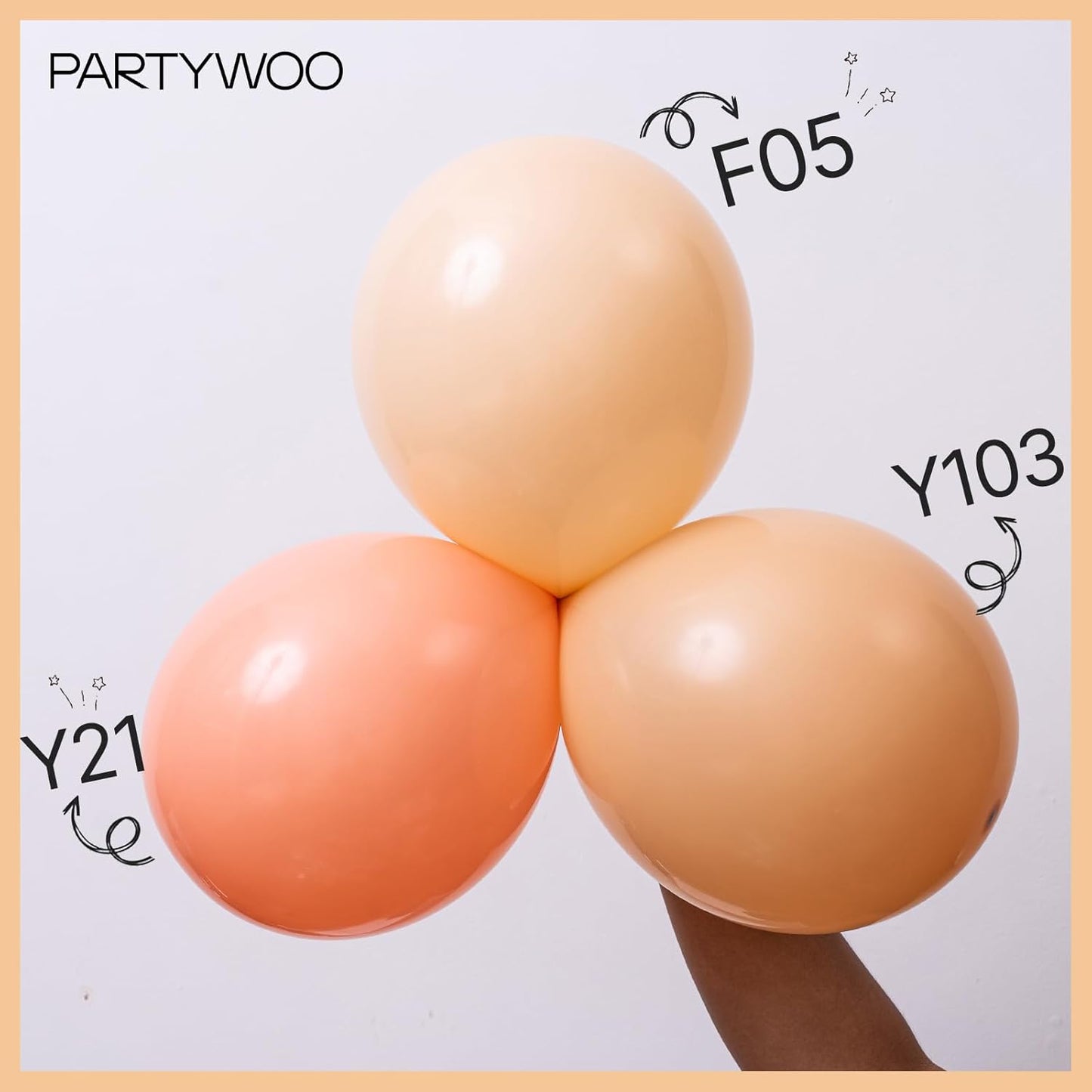 PartyWoo Nude Balloon Arch Kit - 155pcs in 5-18 Inch Sizes | Boho Fall Decorations for Graduation & Baby Showers