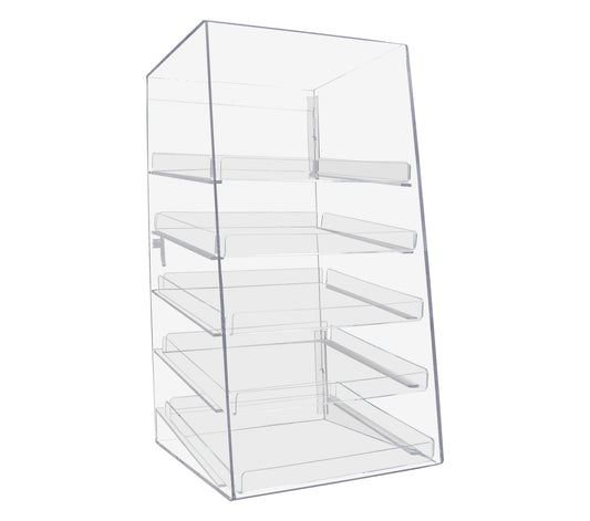 Bakery Display 5 Layer Acrylic Pastry Display Case with Back Doors and Removable Trays Countertop Bakery Display Case for Donuts Cookies Pastries Perfect for Commercial Use by Marketing Holders