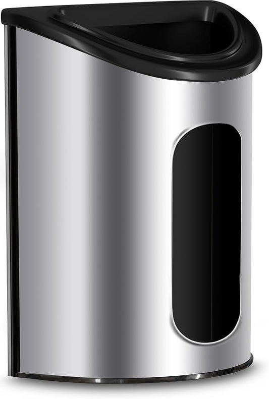 Utopia Kitchen Grocery Plastic Bag Holder and Dispenser Small, Easy Wall Mount Bag Saver, Stainless Steel, Silver