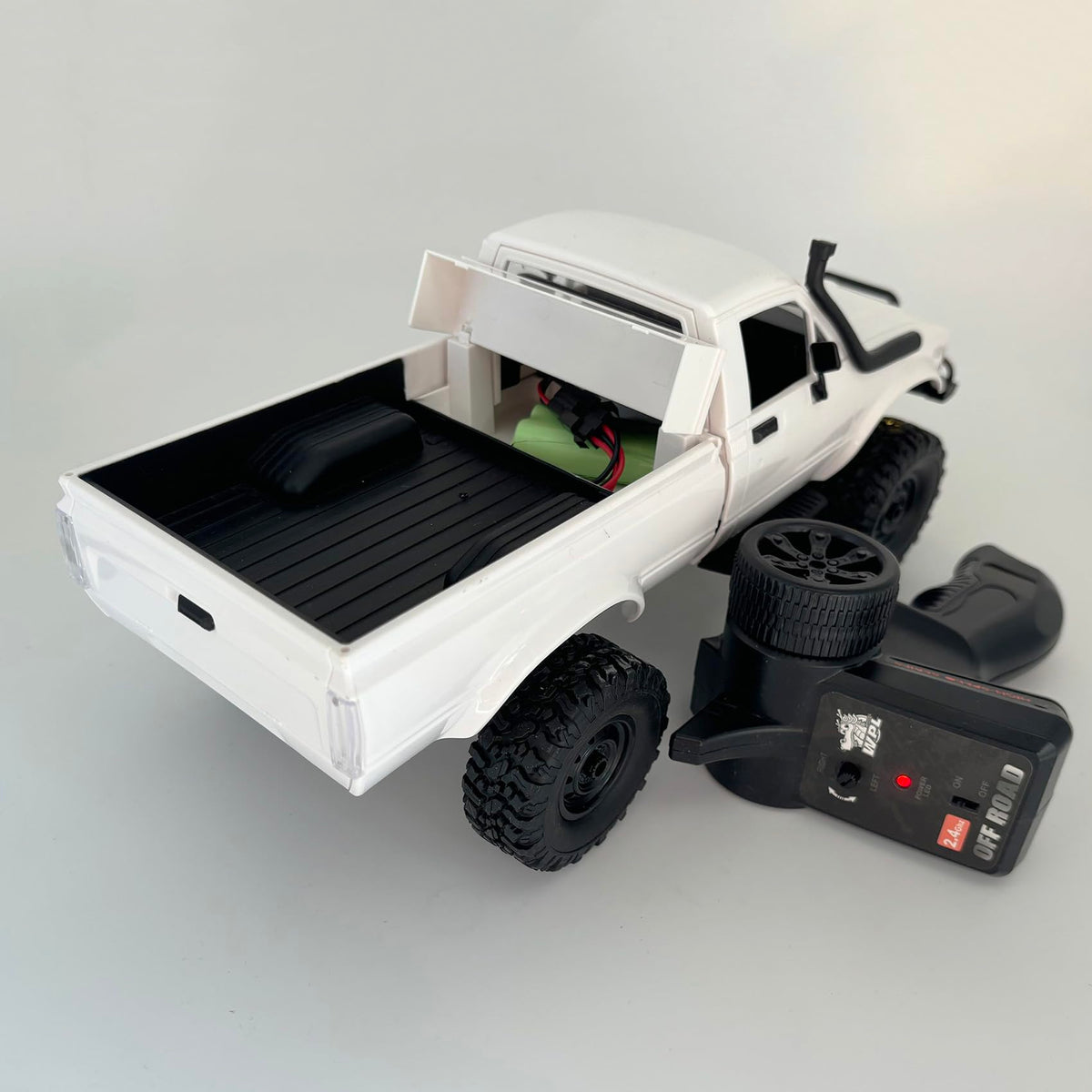HLSFWDRIVE WPL C24-1 RC Rock Crawler RC Truck 4x4 1/16 Scale RC Crawler Off Road Remote Control Pickup 2.4G All Terrain RTR with Proportional Throttle Steering Led Light Adult