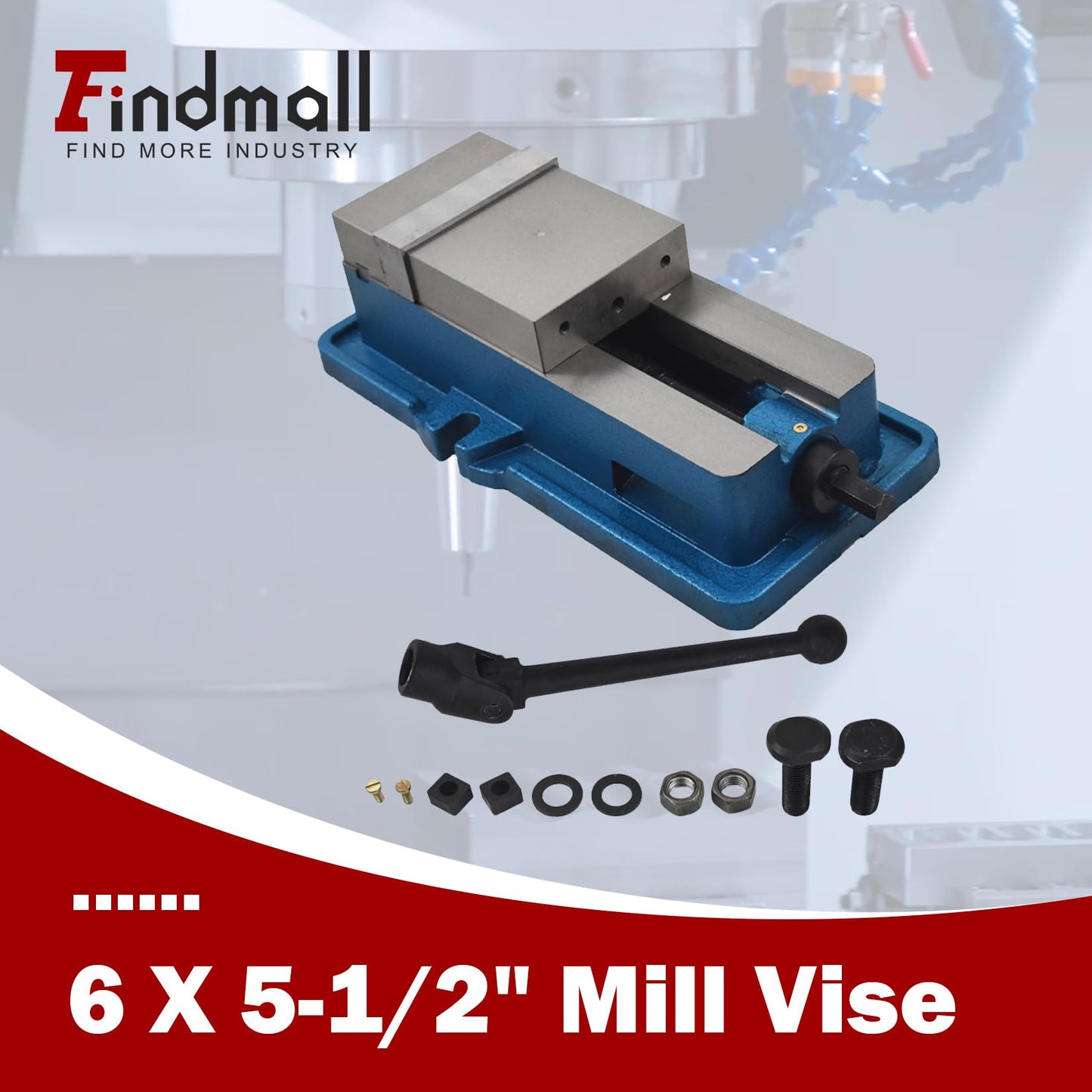 findmall Accuracy Mill Vise Without Base 6 X 5-1/2" for Milling Shaping and Drilling Machines