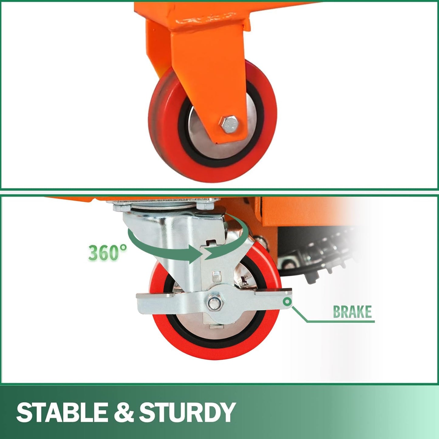 T Tory Carrier Hydraulic Manual Scissor Lift Table Cart, 330 lbs Capacity 43.3" Lifting Height, 4 Wheels Lift Table and Safety Back Guard for Material Handling
