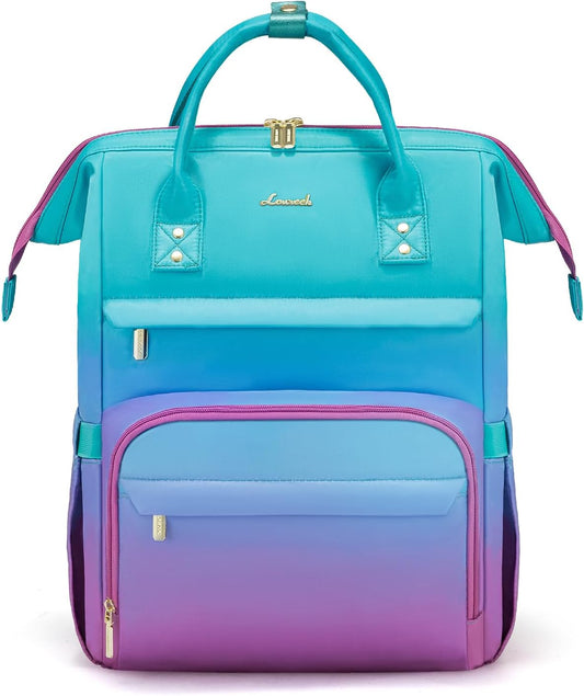 Backpack Women,15.6 Inch Bakcpack Backpack LOVEVOOK Gradient Laptop for Work Computer Purse Laptop Bag With Anti-Theft