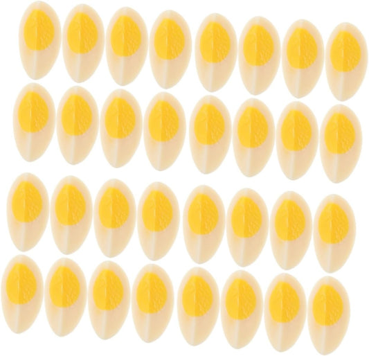 40pcs Yardwe Realistic Artificial Boiled Models for Decoration Photography and Props Fake Slices for Kitchen