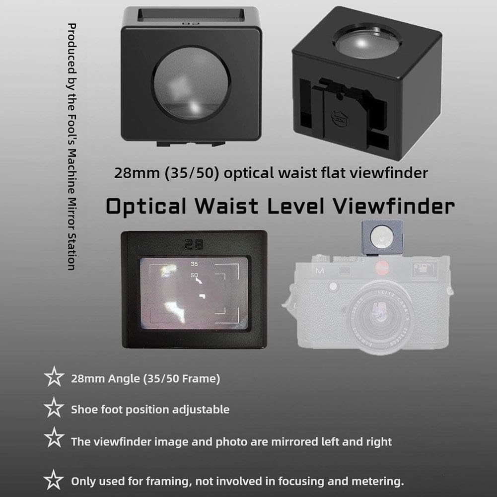 Generic 28mm 35/50 40 (40 Optical Waist Level Viewfinder for Camera Hot Shoe Adjustable Shoe Foot Position, or Frame