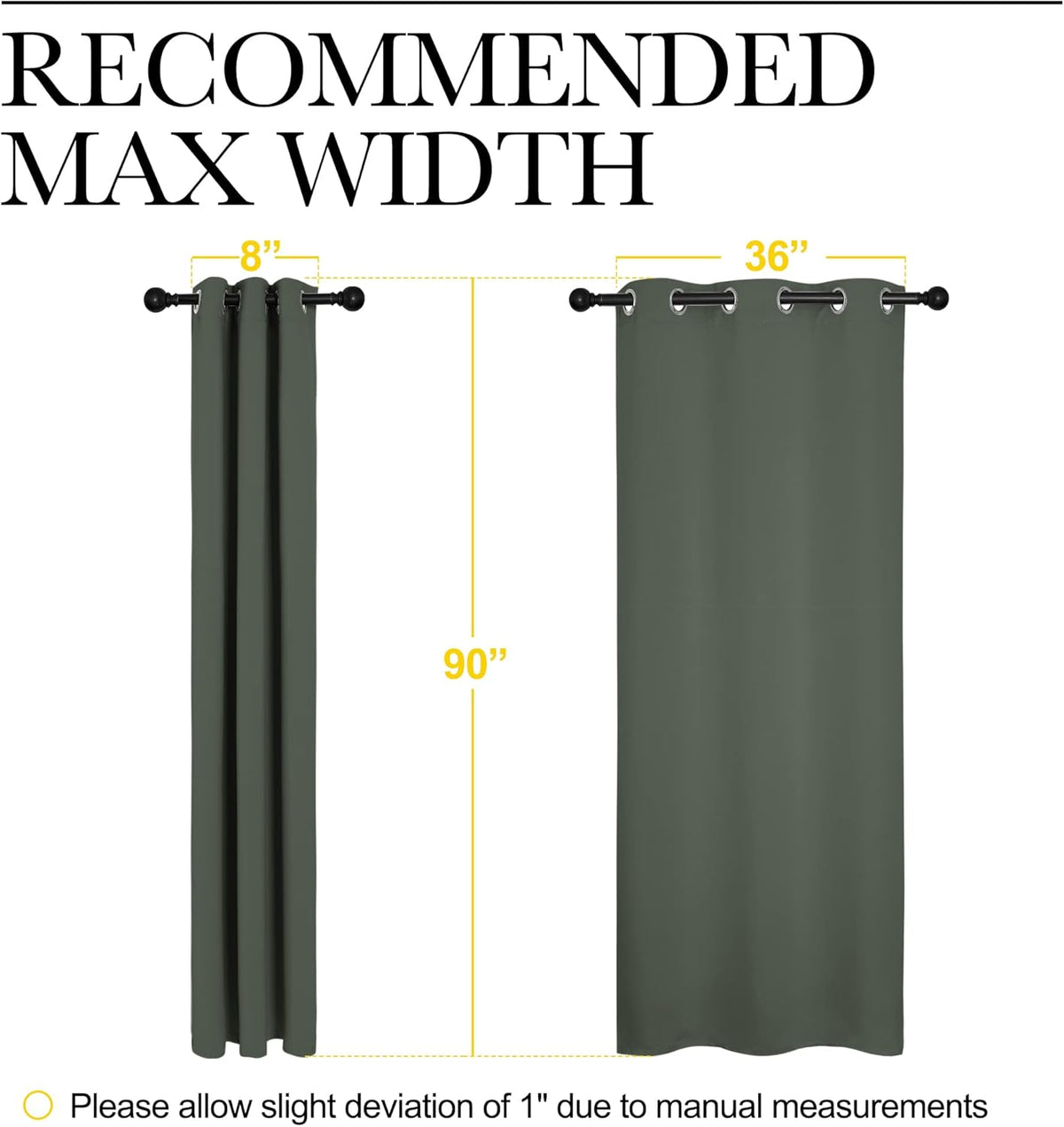 NICETOWN Room Darkening Curtain Panels - Energy-Efficient Toddler Boy Drapes | Dark Mallard, 42" W x 90" L, 2 Panels