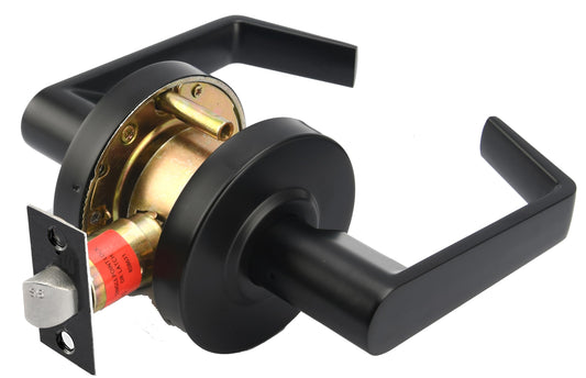 Boomerang Heavy-Duty Passage/Closet Function Commercial Lever Door Lock, ADA & Grade 2 Industrial Door Handle, Cylindrical Lever, Non-Handed, Matte Black (US19)