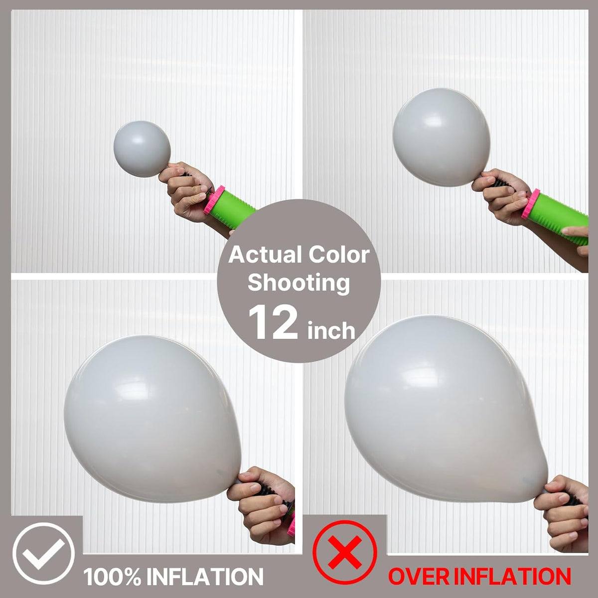 PartyWoo Gray Balloons - 120-Piece Matte Latex Balloon Arch Kit for Baby Showers & Weddings | 5-12 Inch Sizes