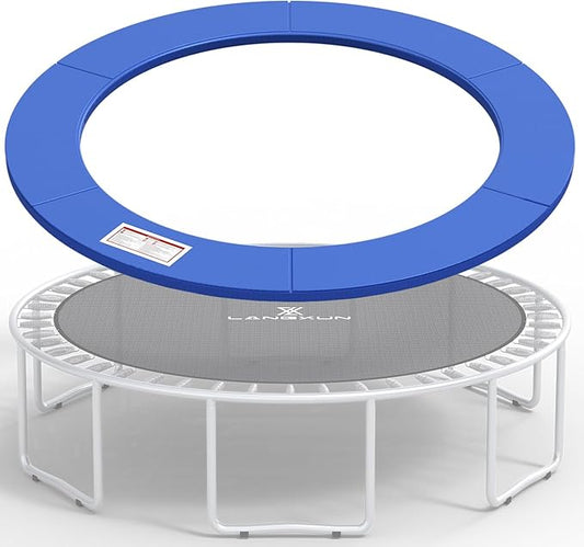 LANGXUN Universal Trampoline Repalcement Safety Pad, 8ft 10ft 12ft 14ft 15ft 16ft Waterproof Surround Spring Foam Cover for Round Frame