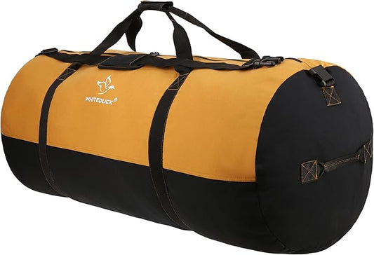 WHITEDUCK Heavy Duty Canvas Duffel Bag for Men and Women - Foldable Military Army Style Duffel Bag, with Full Length Zipper- Outdoors, Travel, Gym & Storage