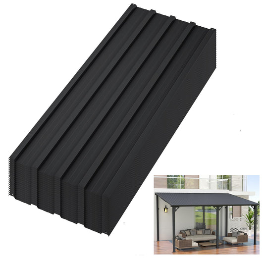 20 pcs Metal Roofing Panels, 3.5ft Galvanized Steel Corrugated Roof Sheets Gazebo Top Cover Garages, Sheds, Stables Replacement for Patio Outdoor Garden