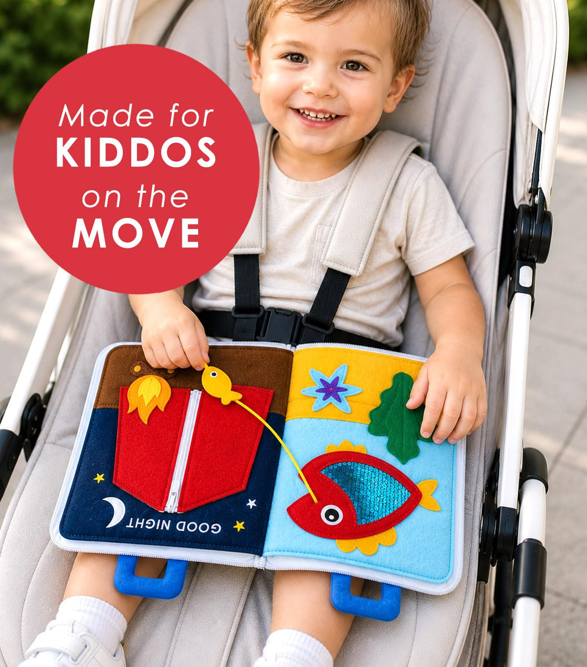 Curious Columbus Quiet Book – Away We Go Busy Book for Kids, Montessori Airplane Travel Toy for Preschool and Early Learning