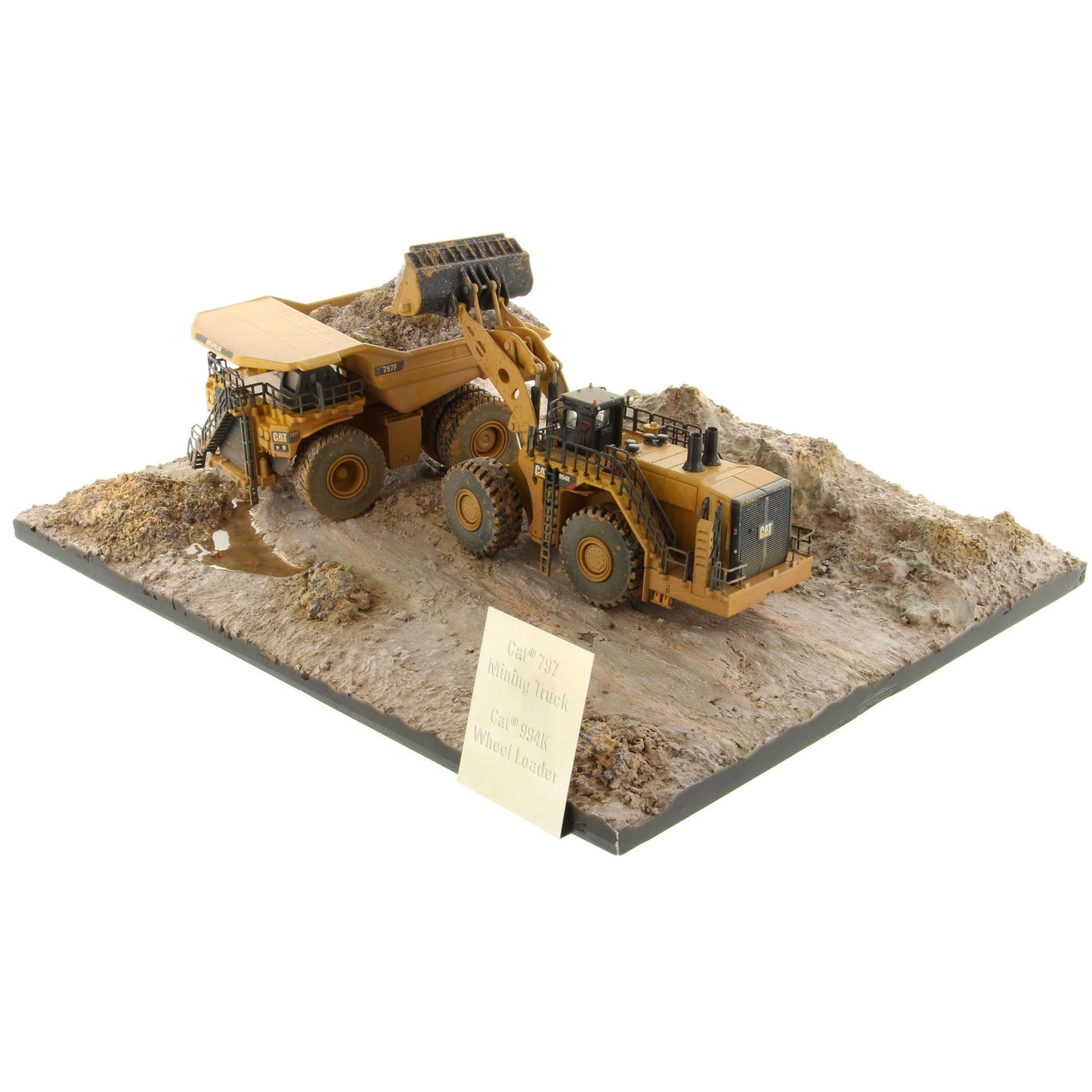 Diecast Masters 1:125 Scale Weathered 994K Wheel Loader & CAT 797 Mining Truck | Weathered Series Cat Trucks & Construction Equipment Model 85762