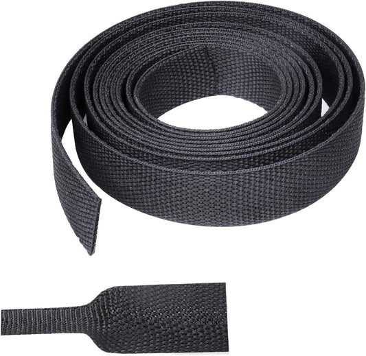 BuyUneed 2:1 (3/8" 16ft) Braided Sleeving Heat Shrinkable Fabric Ratio- Abrasion Protection Flexibility Wiring Harness