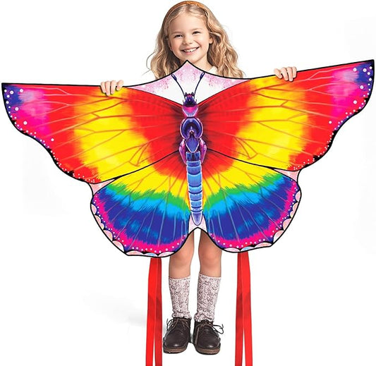 Large Butterfly Kite for Kids & Adults, 55" x 28" Easy to Fly Single Line Kite for Kids Ages 4-8, 8-12, Comes with 300 FT Kite String Handle