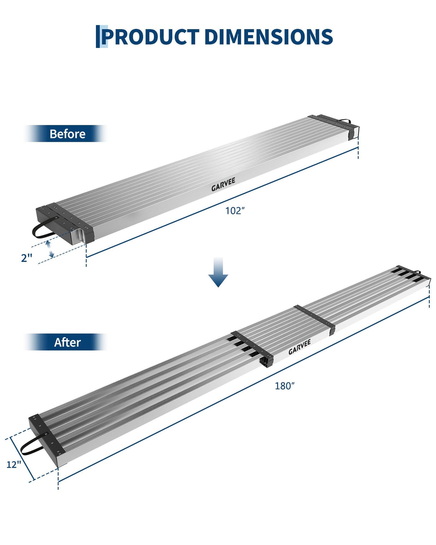 Telescoping Aluminum Work Plank, Heavy Duty Scaffold Platform Accessory, 9-15FT, 440LB Capacity, Anti-Slip, Portable Ladder Extension Board for Indoor/Outdoor Use