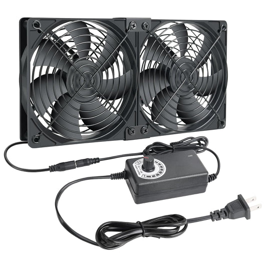 2 120mm 240mm 110V 240V x Computer Fan with AC Plug, - AC Powered Fan with Variable Speed Controller for Receiver