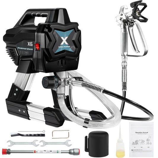 2900PSI Airless Paint Sprayer, 650W 7/8HP High Efficiency Airless Sprayer,0.24GPM Electric Paint Sprayer with Rod & Kits, Indoor/Outdoor DIY to Industrial Spraying (Black)
