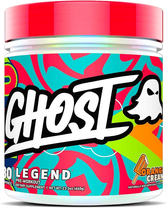 GHOST Legend Pre-Workout Powder, Orange Cream - 30 Servings ??Pre-Workout for Men & Women with Choline, L-Citrulline, & Beta Alanine for Energy & Focus