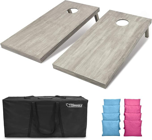 GoSports 4 ft x 2 ft Regulation Size Wooden Cornhole Boards Set - Includes Carrying Case and Bean Bags (Choose Your Colors) Over 100 Color Combinations