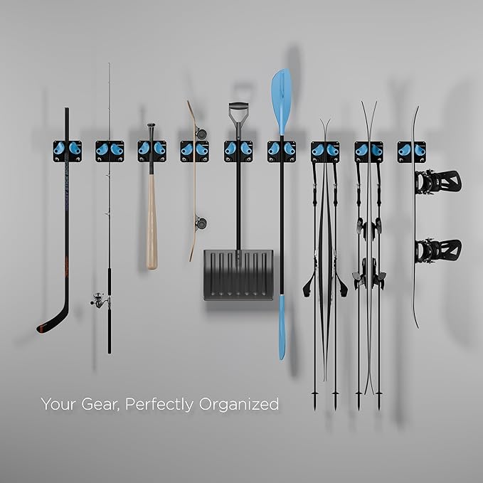 Ultimate Ski & Snowboard Wall Rack | Secure, Non-Slip Storage | Fits Any Ski/Board | Garage Organization | Ski Storage Rack | Snowboard Storage Rack | Winter Gear Organizer | 1 Pck