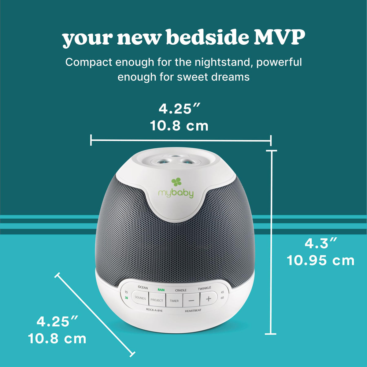 MyBaby Lullaby Sound Machine & Projector – Baby Sleep Machine Plays 6 Sounds & Lullabies, Projects Soothing Images - Auto-Off Timer, Adjustable Volume, Great for Baby Registry and Baby Shower Gifts