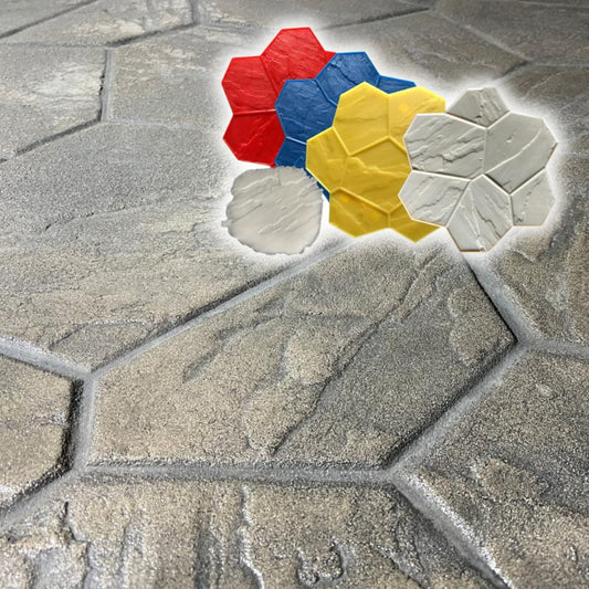 Bluestone Random Stone Concrete Stamps Set of 5 | Made in USA | 29" x 29" | Durable Rigid & Flexible Mats for Driveways, Walkways and Patios – SM 1901/S-5