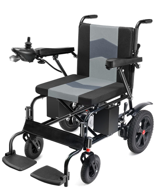 19'' Wider Electric Wheelchairs for Adults - 15 Miles Travel Range & Support 330 lb, Lightweight Foldable Motorized Wheelchair with Large Tire, 360W All Terrain Power Wheelchair for Home/Outdoor
