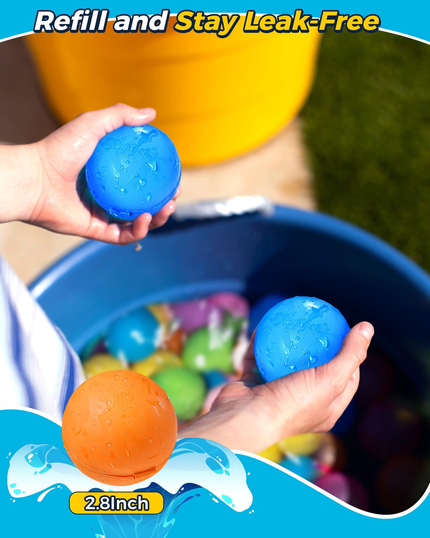 12Pcs Reusable Water Bomb balloons, Summer Toy Water Toy for Boys and Girls, Pool Beach Toys for Kids ages 3-12, Outdoor Activities Water Games Toys Self Sealing Water Splash Ball for Fun