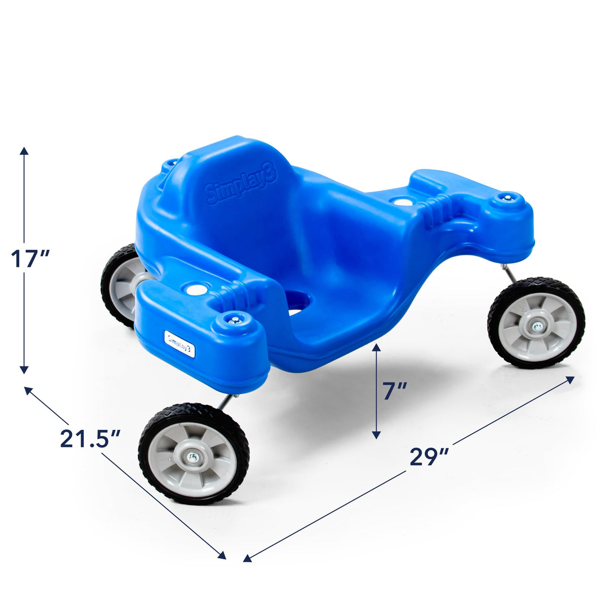 Simplay3 Galaxy Glider Ride-On Toy for Toddlers and Kids Ages 1-1/2 to 5 Years, 360-Degree Spinning Sensory Riding Toy for Kids, Blue