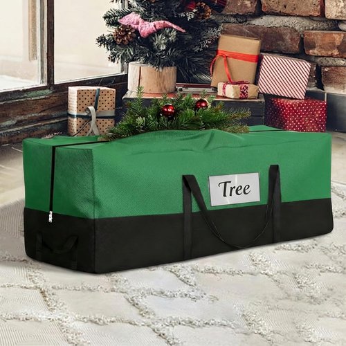 Christmas Tree Storage Bag by [Brand Name] - Heavy Duty 600D Oxford for 10-12 Ft Trees | Durable Handles & Transparent Pocket