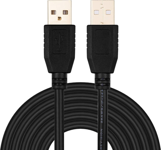 40Ft, (12M/40Ft) Tan QY USB A to A Male Cable Double End USB Cord with Gold-Plated Connector for Hard Drive Enclosures