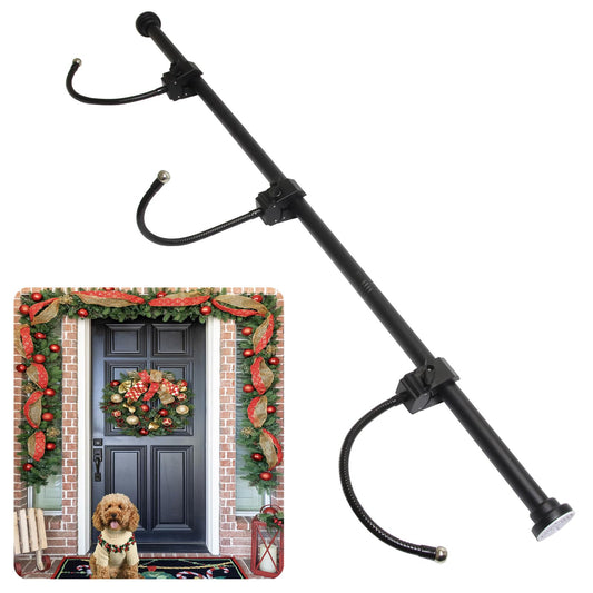 Toporion Adjustable Garland & Wreath Hanger for Front Door Frame 32"-80", Front Door Hanger for Christmas Decorations & Halloween Decor, No Drilling,Damage-Free