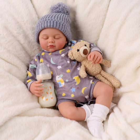 BABESIDE Reborn Baby Dolls - 20 Inch Cute Soft Vinyl Realistic Sleeping Baby Doll, Poseable Real Life Newborn Dolls with Complete Accessories for 3+ Years Old Gifts