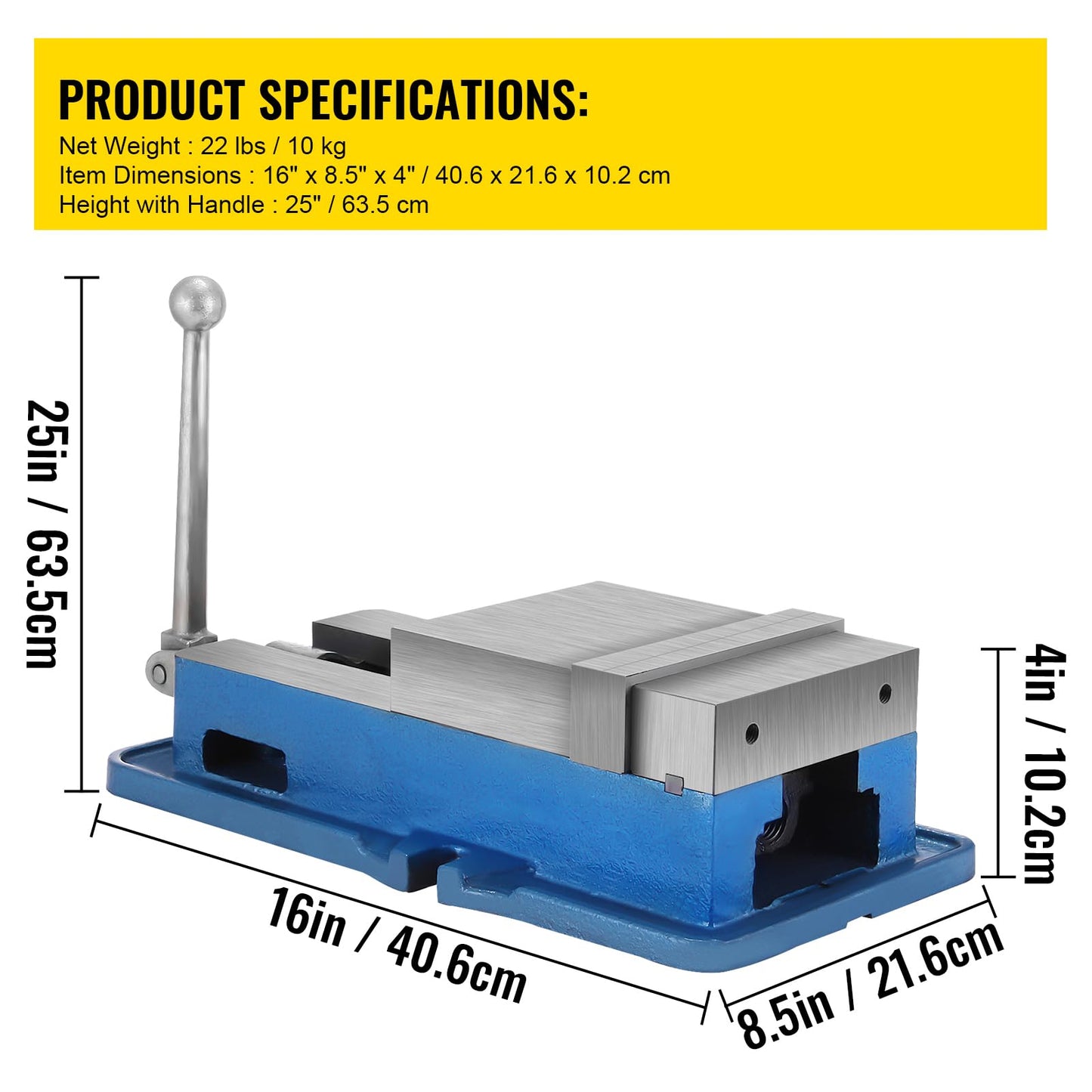 VEVOR 6 Inch ACCU Lock Down Vise Precision Milling Vice 6 Inch Jaw Width Drill Press Vise Milling Drilling Machine Bench Clamp Clamping Vice (6'')