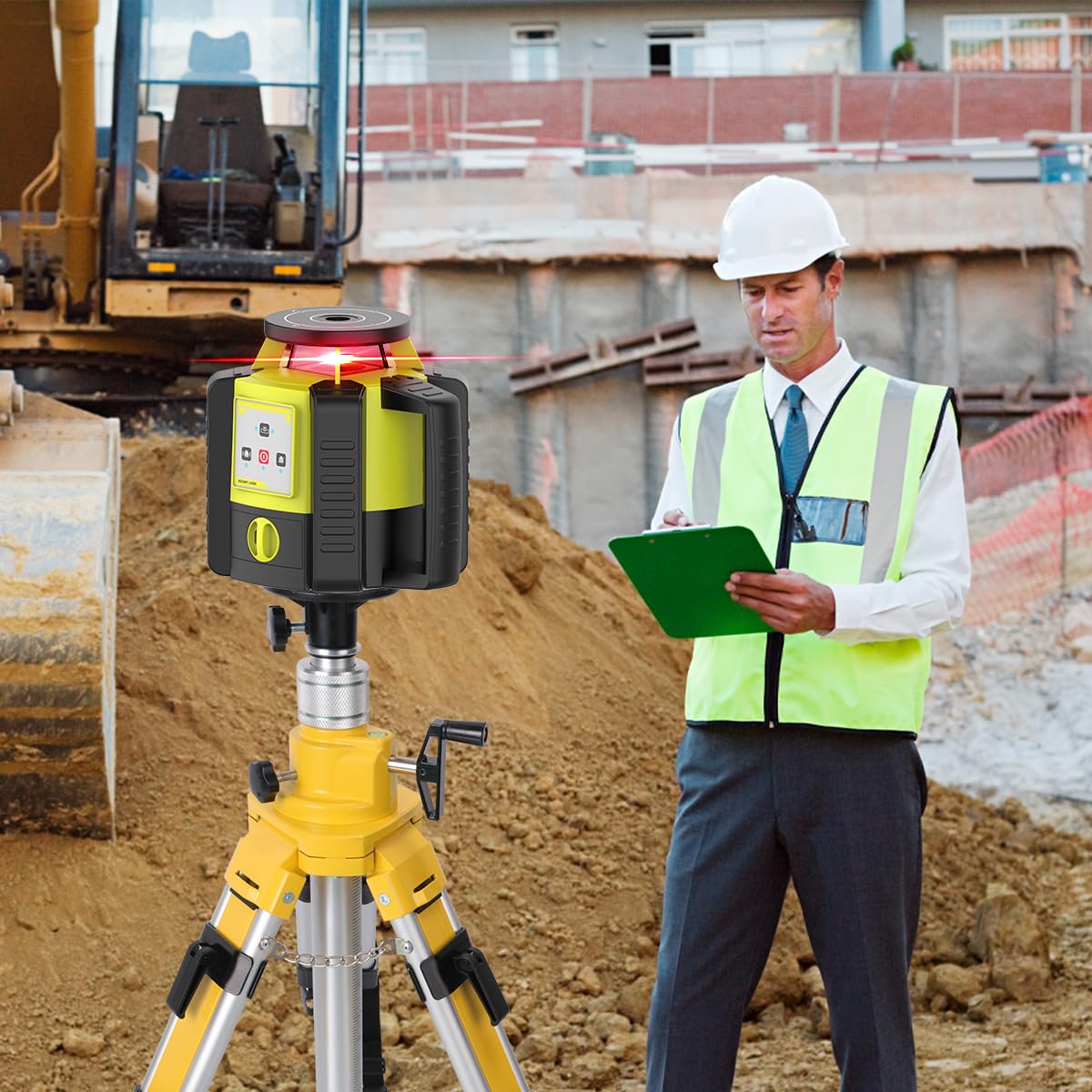 MOETER Heavy Duty Elevator Tripod for Laser Level, Adjustable Legs Surveying Tripod, 43.3" to 106.3" Height Adjustable for Cross & Rotary Lasers, Auto Levels, Theodolites, and Total Stations
