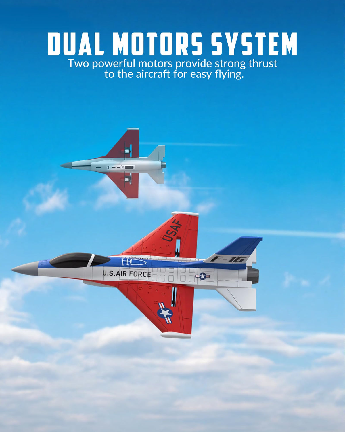 volantexrc Foam Remote Control Airplanes 3CH RC Planes forAdults, RC Airplane Fighter Jet with 6-axis Gyro, 2.4GHz RTF Radio Controlled Aircraft Easy to Fly for Beginners (F-16 Falcon)