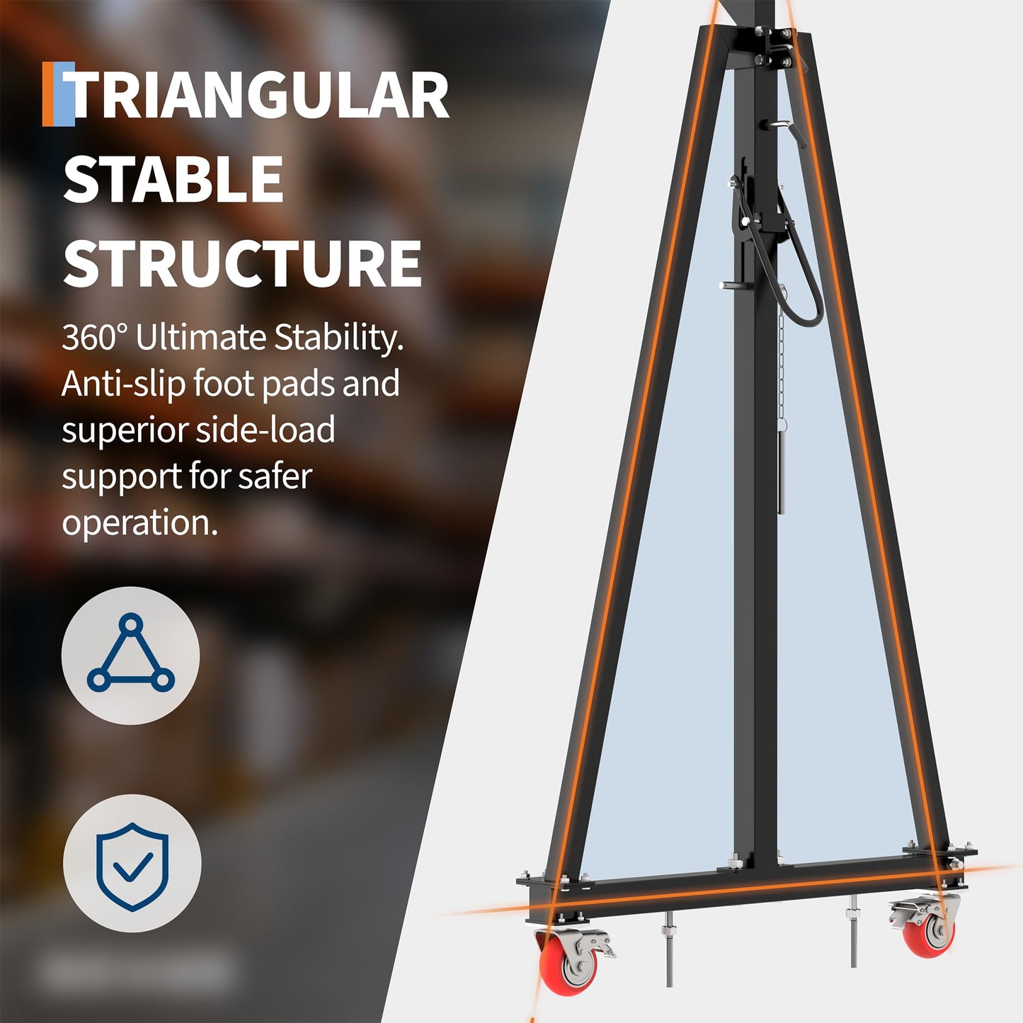 Adjustable Gantry Crane with Manual Trolley, Hook and Sling Strap, 2 Ton 4400 LBS Capacity, Portable Gantry Crane Height Adjustable 97" to 141" with 12 Positions, for Factories, Warehouses, Constructi