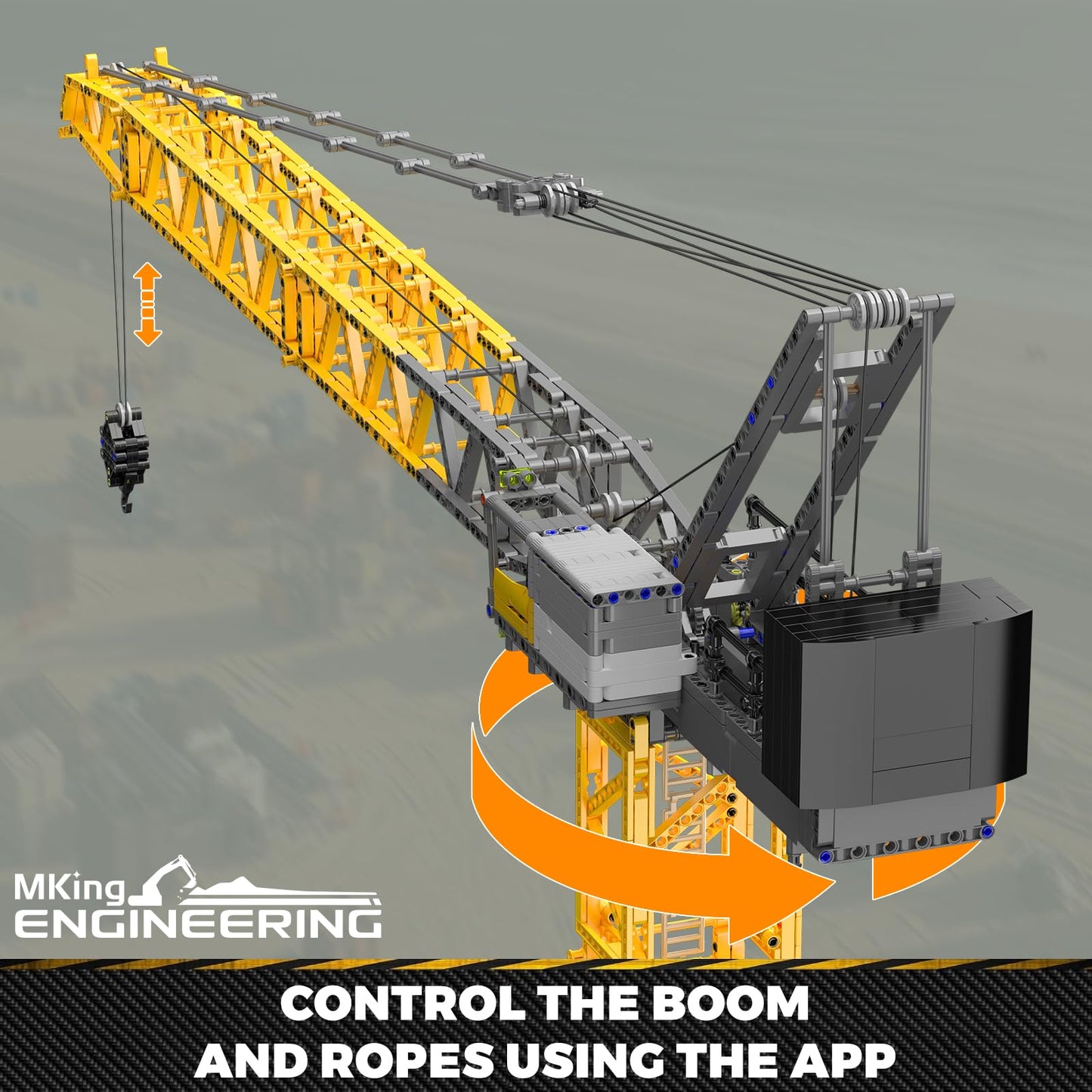 Mould King RC Tower Crane Advanced Building Kit for Adults, MOC Heavy-Duty Truck Block Sets to Build, APP Control Large Engineering Construction Model Toy for Youth (2575 PCS)