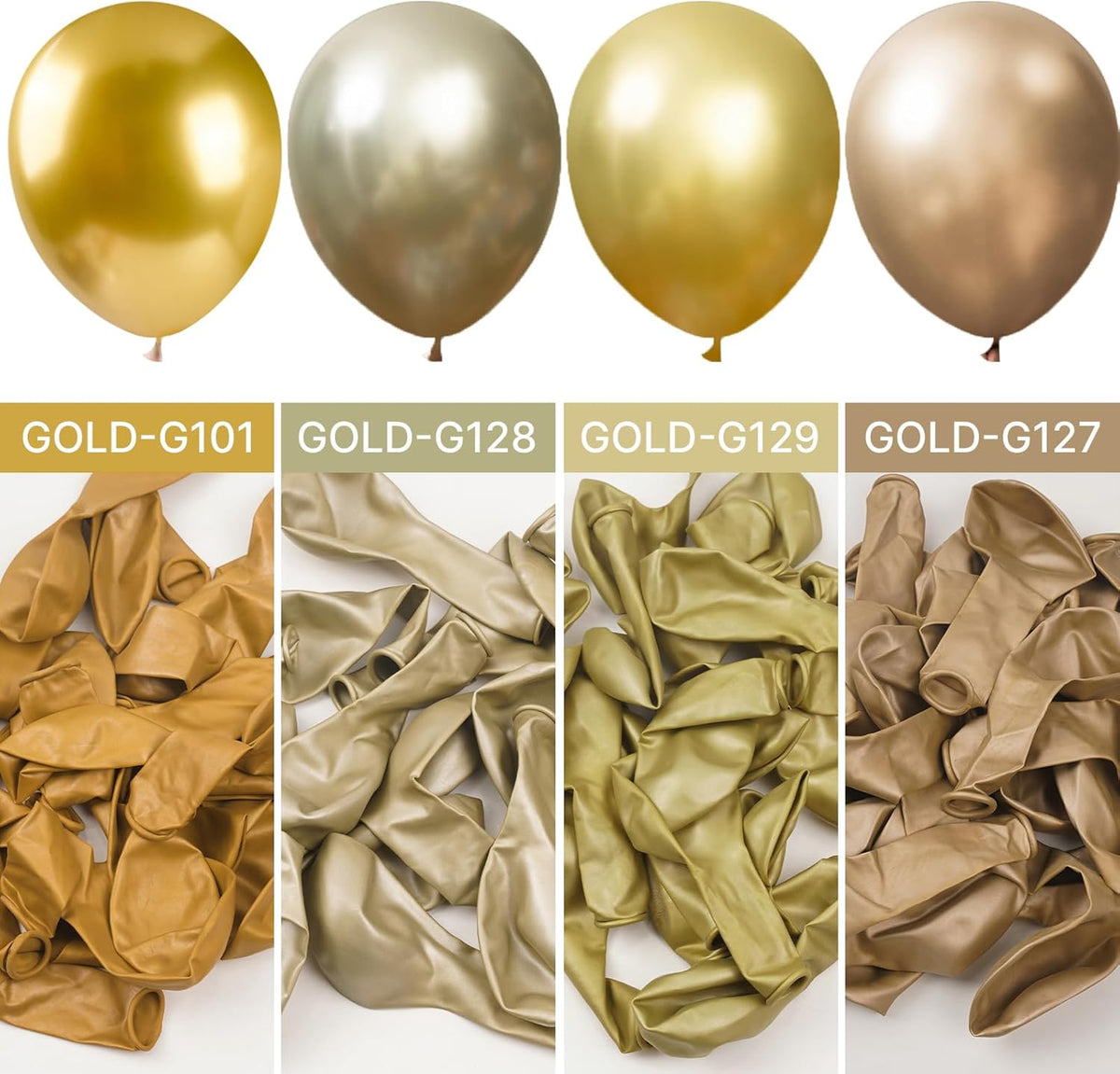 PartyWoo Gold Balloon Arch Kit - 120pcs in 5-18 Inch Sizes | Perfect for Birthday, Wedding, and Baby Showers