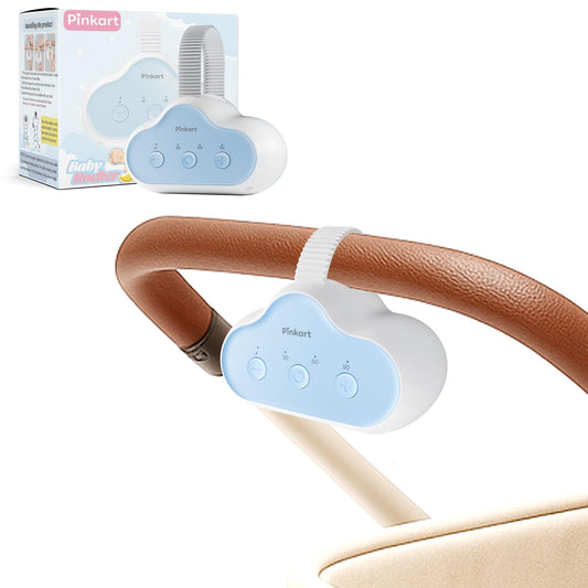 Pinkart Rechargeable Stroller Rocker Device – Hands-Free Baby Rocker & Sleep Soother, Quiet Motor, Fits Stroller Handle, Bassinet & Crib, 3 Speeds, 4 Timer Settings, for Newborns to Toddlers
