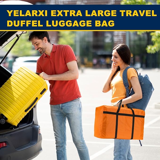 Extra Large Duffle Bag, 39 x 23 x 11 in Travel Big Duffle Bag with Zipper Handle Storage Foldable Waterproof Lightweight Bag for Women Men Travel Moving Camping (Black)