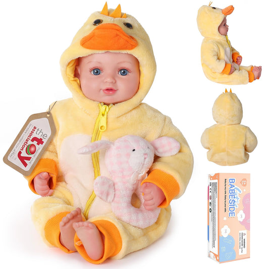 BABESIDE Value 5-Piece Realistic Baby Doll Set – Includes 15-Inch Soft Body Doll, Outfit, Bottle, Magnetic Pacifier & Birth Certificate – Ideal Gift for Kids 3+, Birthday, Pretend Play